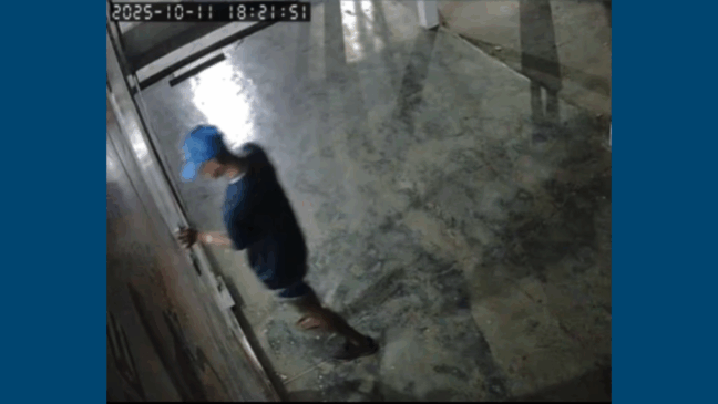 Imagens de segurança flagraram o suspeito. Foto: reprodução