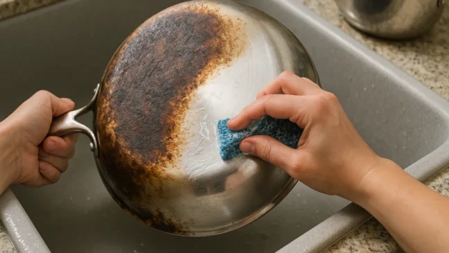 sal e a pasta de dente deixam panelas encardidas brilhando como novas