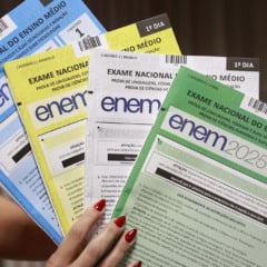 Caderno de Provas 1° dia de aplicação do Enem. (Fotos: Angelo Miguel/MEC)