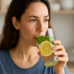 A receita natural com limão e hortelã que reduz azia e sensação de peso após comer