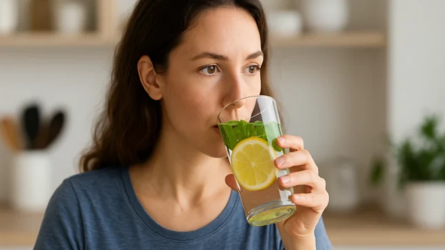 A receita natural com limão e hortelã que reduz azia e sensação de peso após comer