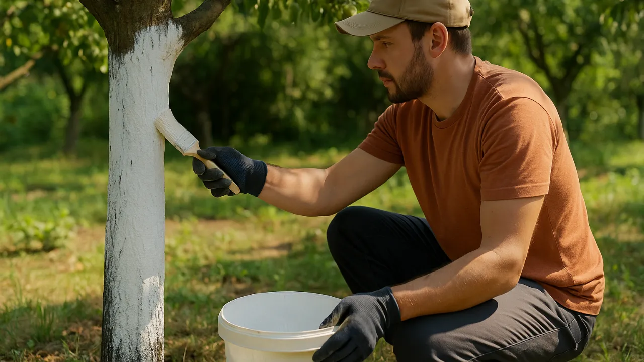 Cal virgem no tronco de árvores saiba por que esta técnica antiga está sendo retomada nos pomares caseiros