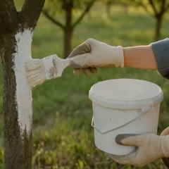 Cal virgem no tronco de árvores saiba por que esta técnica antiga está sendo retomada nos pomares caseiros