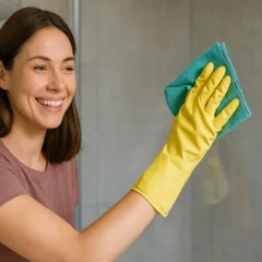 Descubra como deixar o box do banheiro sem manchas com apenas 2 produtos