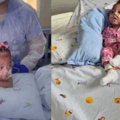 Maria Ísis teve que ser internada novamente, pois a mãe não conseguiu comprar as medicações. (Foto: Arquivo Pessoal).