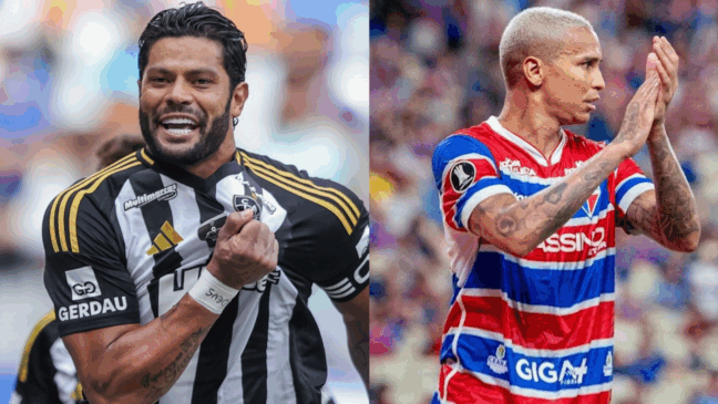  Hulk (Atlético-MG) e Deyverson (Fortaleza)  já foram colegas de equipe em 2024 pelo o Galo. (Foto: Reprodução)