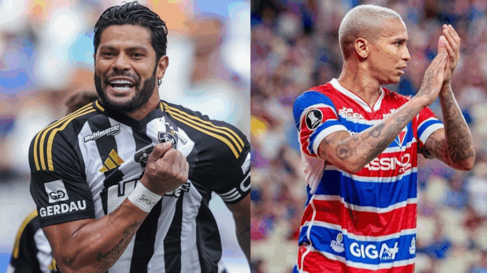  Hulk (Atlético-MG) e Deyverson (Fortaleza)  já foram colegas de equipe em 2024 pelo o Galo. (Foto: Reprodução)