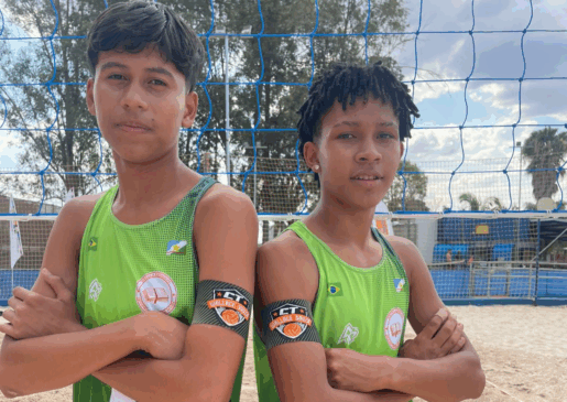 A dupla integra a categoria mirim (12 a 14 anos). (Foto: Ascom/Seed)
