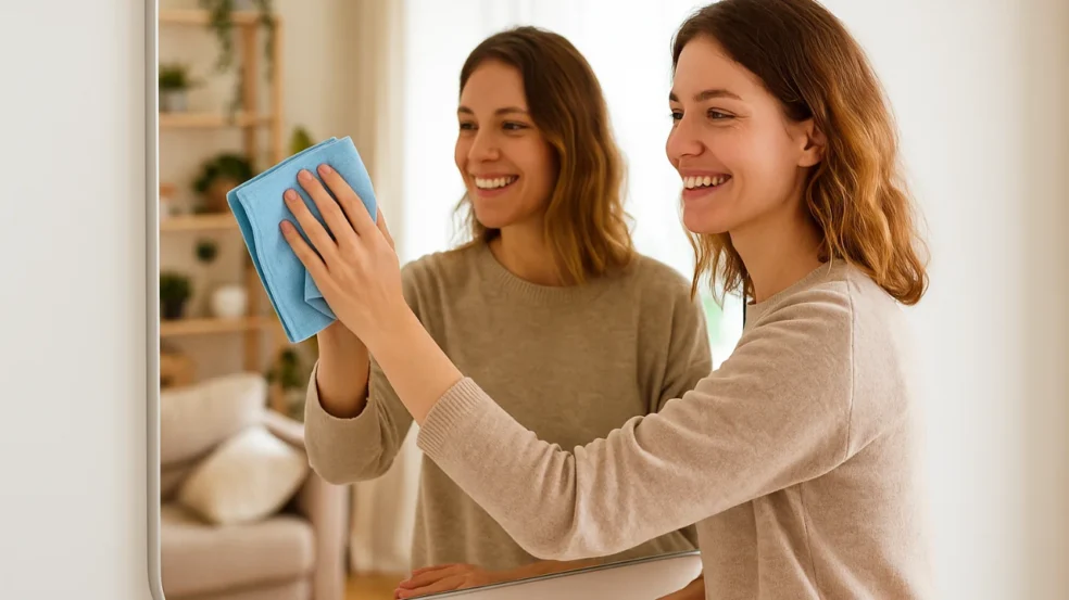 Limpar espelhos assim faz com que a imagem refletida carregue leveza Limpar espelhos assim faz com que a imagem refletida carregue leveza