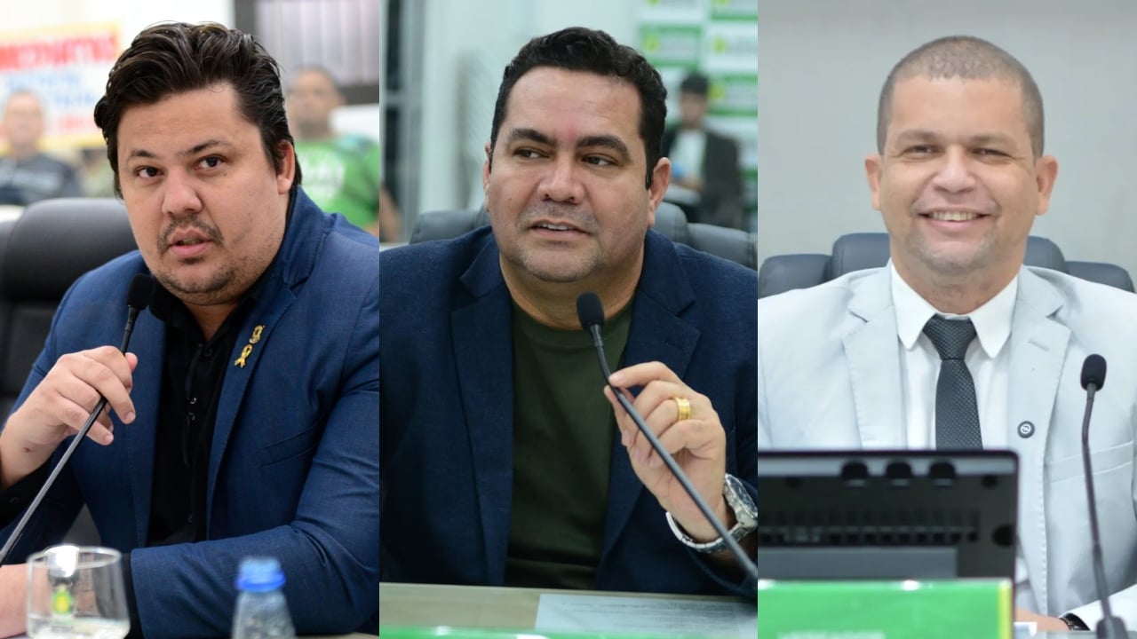 O ex-vereador Ruan Kenobby e os vereadores Roberto Franco e Adnan Lima
