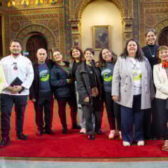 Presidentes das delegações de Ciência e Cozinha com o presidente da Fundação Pere Castells