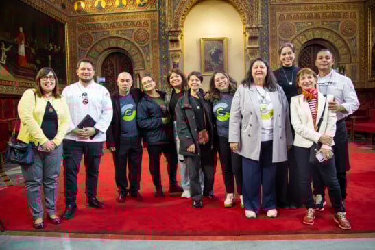 Presidentes das delegações de Ciência e Cozinha com o presidente da Fundação Pere Castells