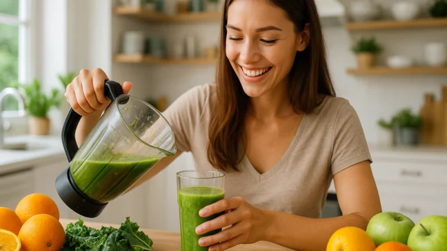 Suco de laranja com couve porque tanta gente toma em jejum
