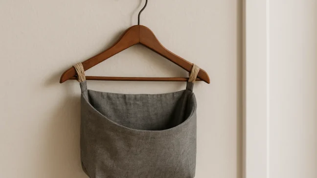 Veja como fazer uma cestinha organizadora com 1 cabide velho e pano