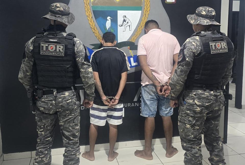 G.L.M e E.de.S.S foram encaminhados à Divisão de Segurança e Captura (DICAP) da PolÃcia Penal. (Foto: Divulgação). G.L.M e E.de.S.S foram encaminhados à Divisão de Segurança e Captura (DICAP) da PolÃcia Penal. (Foto: Divulgação).