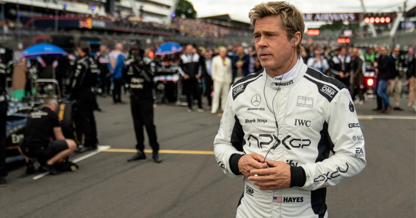 Brad Pitt vive um ex-piloto famoso que é chamado para ser mentor (Foto: Divulgação) Brad Pitt vive um ex-piloto famoso que é chamado para ser mentor (Foto: Divulgação)