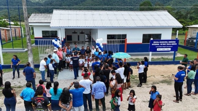 Escola municipal indígena integral Ko’way Paula Bento, no bairro Sorocaima