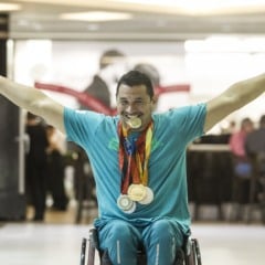 Clodoaldo Silva, conhecido como Tubarão das Piscinas, é um nadador paralímpico brasileiro. Foto: Marco Santiago/ND