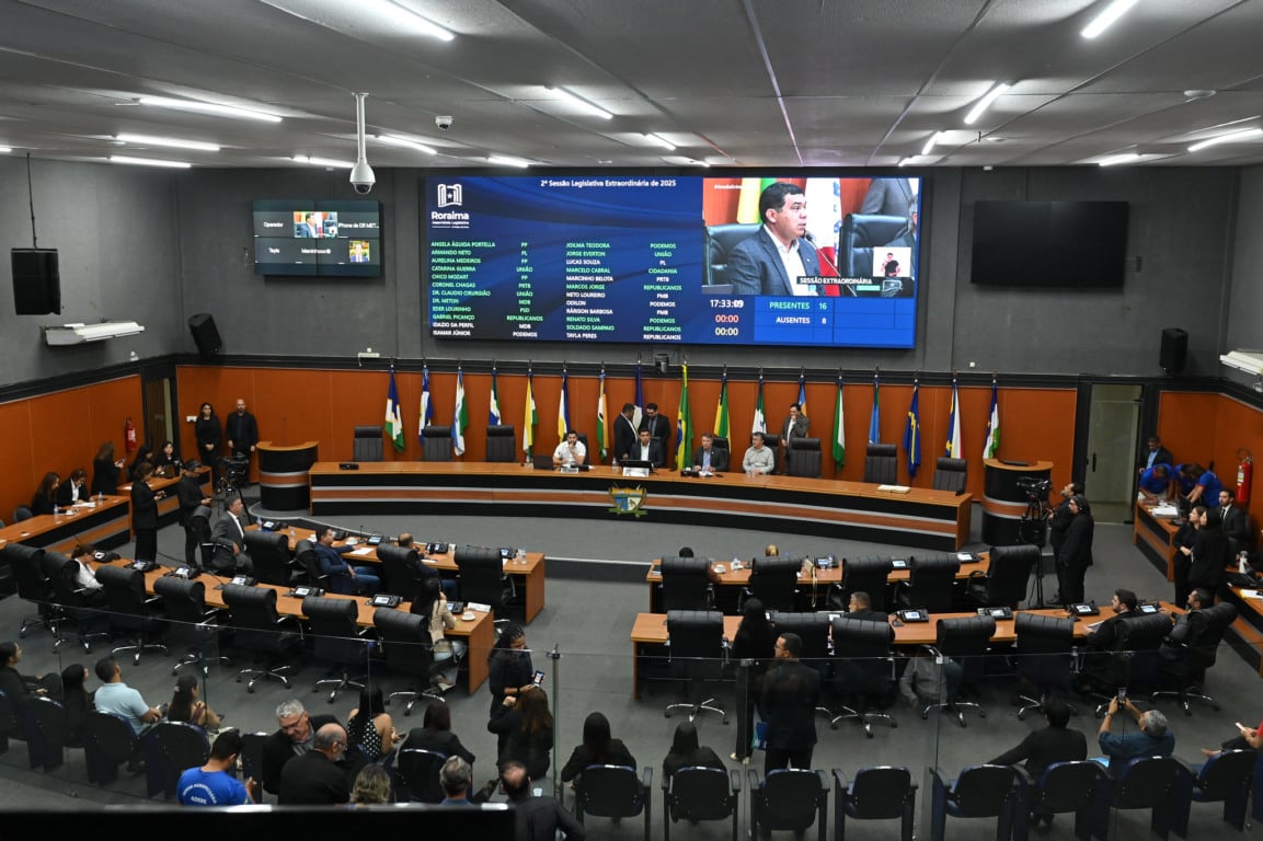 O plenário da Assembleia Legislativa de Roraima durante sessão extraordinária O plenário da Assembleia Legislativa de Roraima durante sessão extraordinária