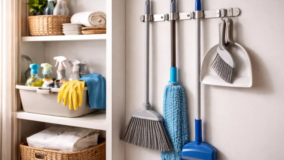 A maneira correta de guardar vassouras reduz poeira e bagunça visual no ambiente A maneira correta de guardar vassouras reduz poeira e bagunça visual no ambiente
