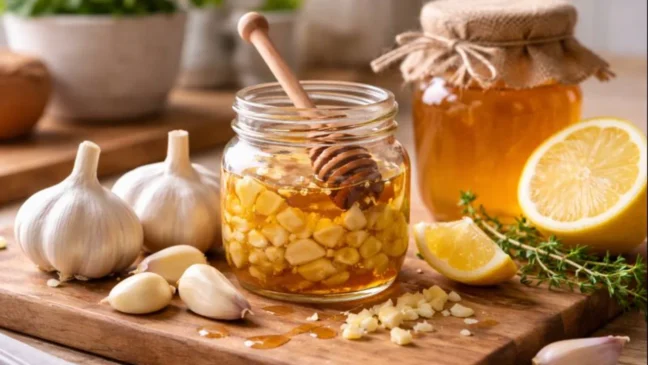 A receita com alho e mel que muita gente usa ao sentir os primeiros sinais de resfriado