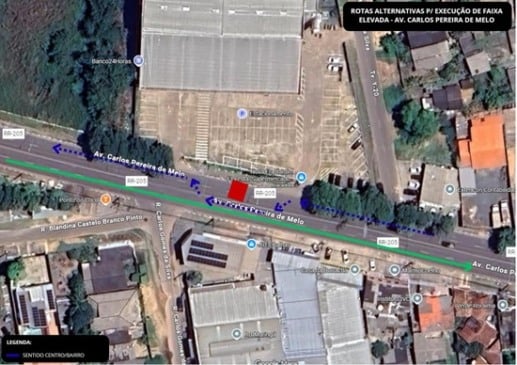 Durante todo o período, o fluxo do lado oposto funcionará provisoriamente em mão dupla. (Foto: Divulgação)