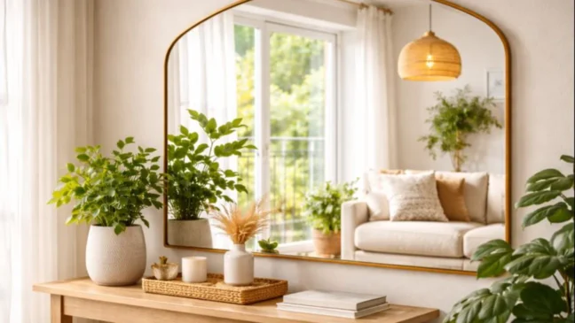 Colocar espelhos nesse ponto estratégico amplia o ambiente e melhora a energia do espaço