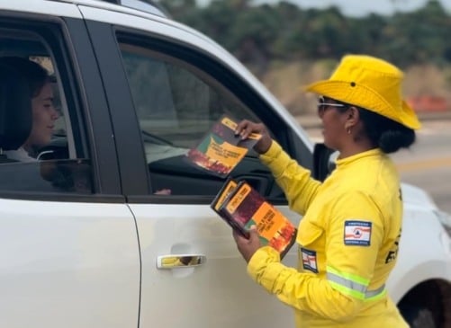 Blitz educativa realizada na BR 174. (Foto: Divulgação)