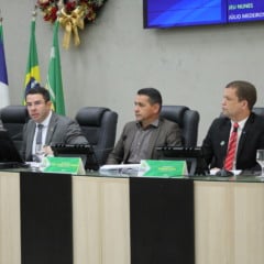 A mesa diretora da C&acirc;mara Municipal de Boa Vista, presidida pelo vereador Genilson Costa