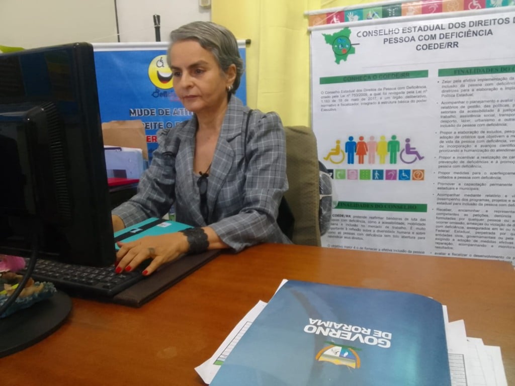 
Presidente do Conselho Estadual da Pessoa com Deficiência (COEDE-RR), Maria Lúcia de Lucena. (Foto: Reprodução)