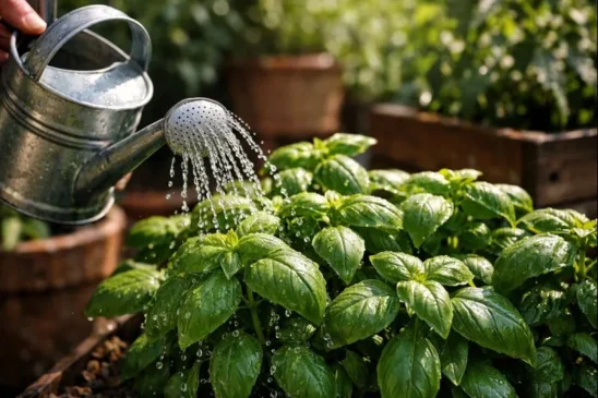 O costume de regar manjericão do jeito errado que rouba cor, aroma e vigor