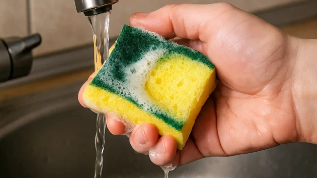 O erro silencioso ao limpar a esponja que faz o mau cheiro sempre voltar em poucos dias
