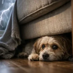 Por que seu c&atilde;o se esconde em tempestades e como deix&aacute;-lo mais seguro