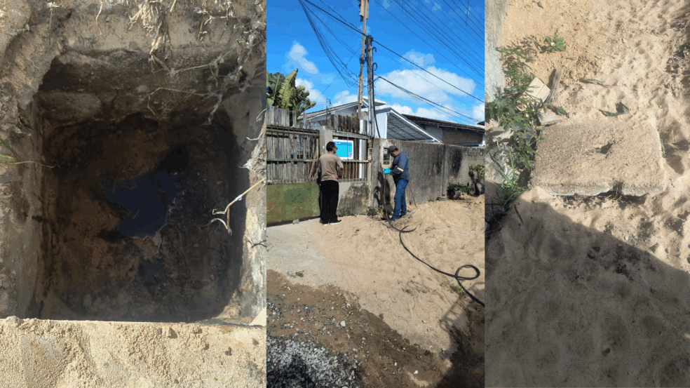 Imagens enviadas pela Caer. Imagens enviadas pela Caer.