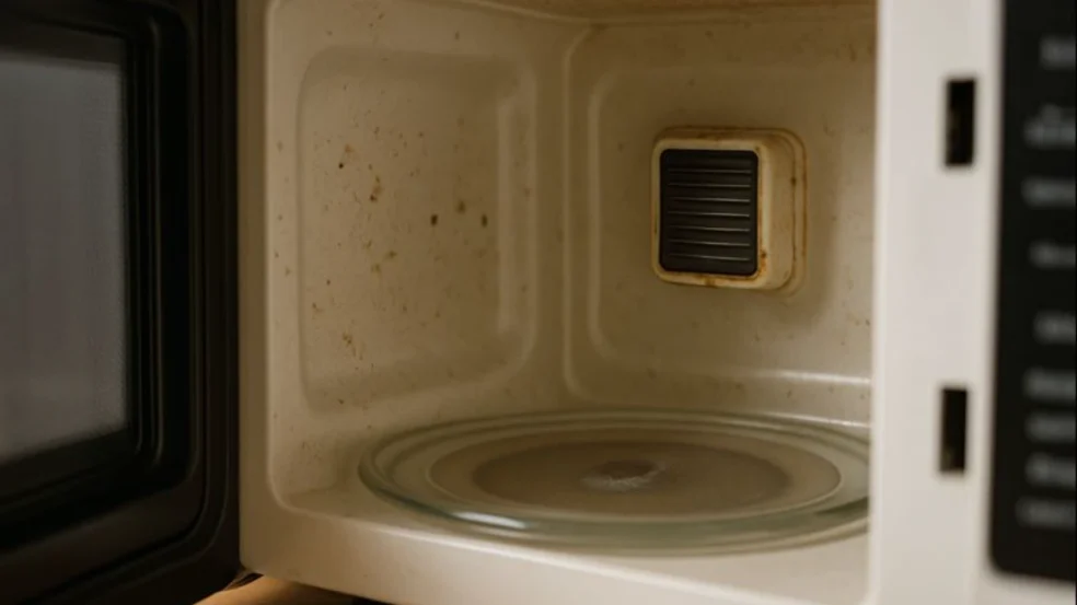 Você limpa o micro-ondas, mas ignora esse ponto que concentra sujeira pesada Você limpa o micro-ondas, mas ignora esse ponto que concentra sujeira pesada