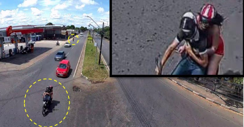 Imagens mostram os dois momentos antes do crime - Foto: Reprodução Imagens mostram os dois momentos antes do crime - Foto: Reprodução