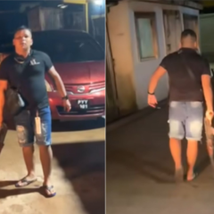 Guiana prende policial bêbado que ameaçou e atirou com fuzil AK-47 em via pública; vídeo