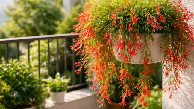 5 posições ideais para a russélia formar cascatas floridas em varandas