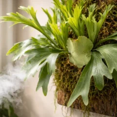 Chifre-de-veado como a umidade certa dobra o surgimento de novas frondes