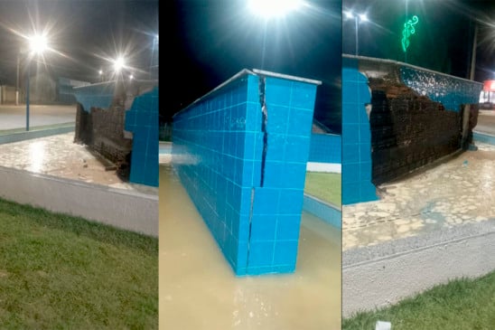 Parte do monumento desabou neste domingo