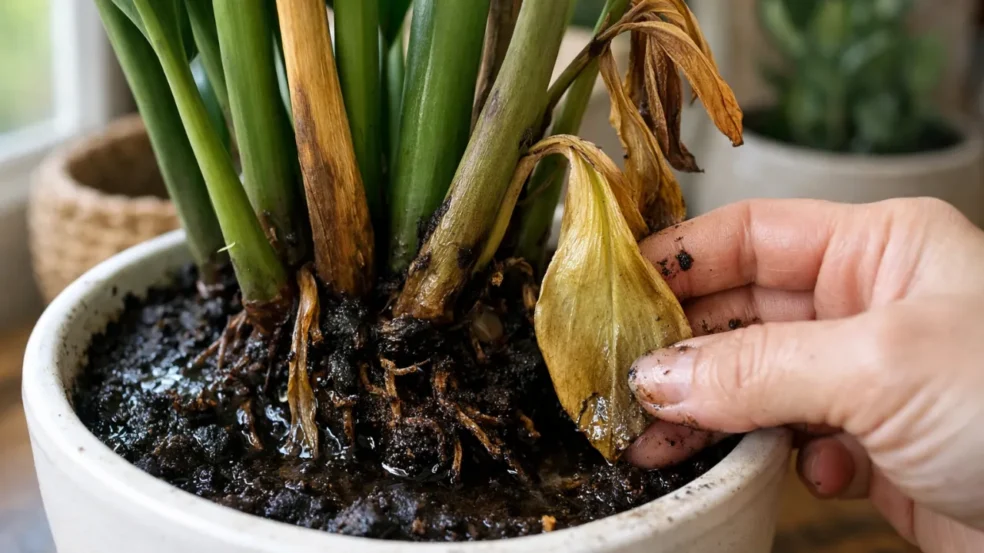Muita gente perde a zamioculca por excesso de água e só percebe quando já é tarde Muita gente perde a zamioculca por excesso de água e só percebe quando já é tarde