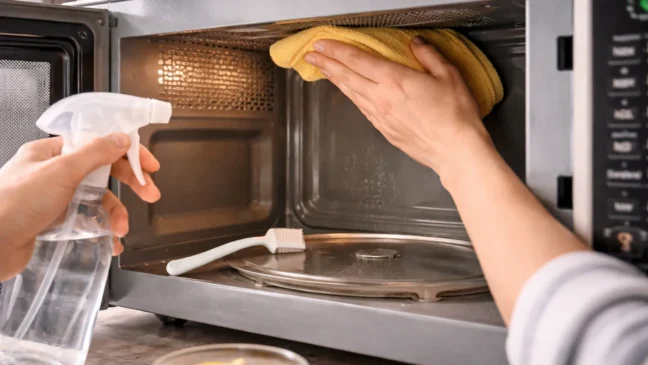 O detalhe esquecido ao limpar o micro-ondas que faz o cheiro voltar no dia seguinte