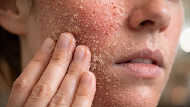 O limite de esfoliação que, quando ultrapassado, causa efeito rebote na pele