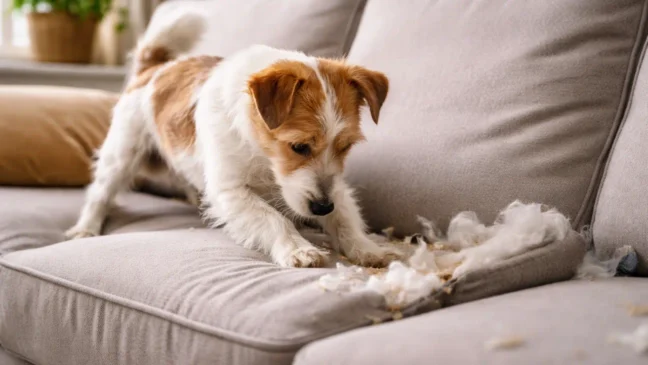 Por que seu cachorro cava o sofá quando você não está por perto