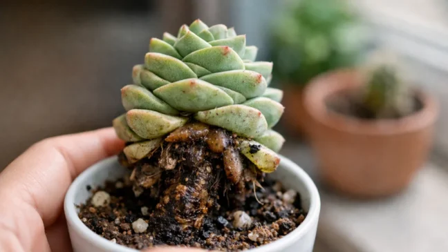 Suculenta Templo de Buda esse detalhe desprezado com o substrato que a faz apodrecer