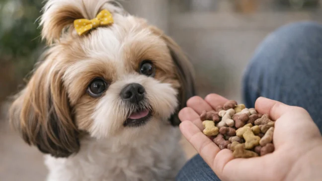 Oferecer petiscos em excesso altera o comportamento do Shih-tzu sem o tutor perceber