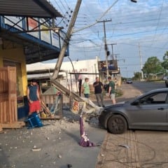 Carro colide contra poste deixa trechos do Cidade Sat&eacute;lite sem energia