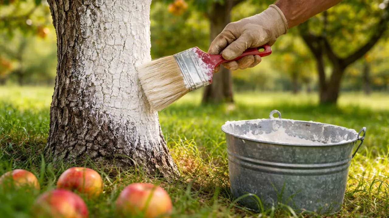 Técnica antiga com cal virgem no tronco de árvores frutíferas ainda funciona, mas esses 3 erros estragam tudo