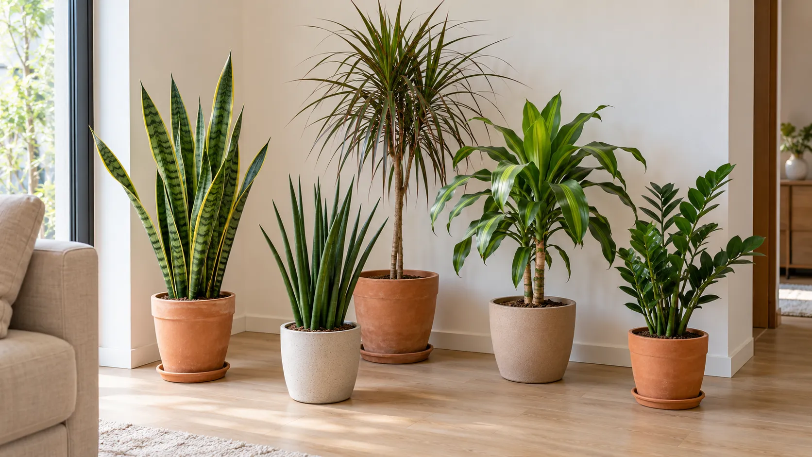 5 plantas de crescimento vertical para aproveitar cantos com pouco espaço no chão; compare a largura das folhas e saiba quanto espaço reservar ao redor do vaso