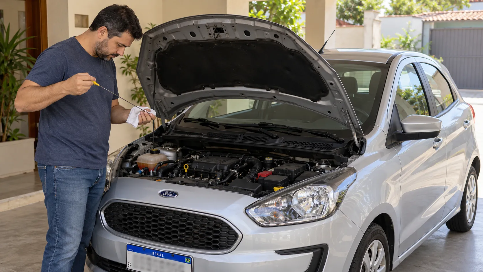 Ford Ka 1.0 2019 passou dos 100 mil quilômetros e recebeu a sugestão de usar óleo mais grosso? O que conferir para avaliar o conselho sem decidir apenas pela quilometragem
